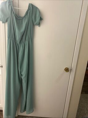 Gianni Bini Sage Green Wide-Leg church romper